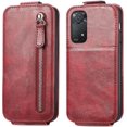 thumbnail image 3 of Zipper Wallet Case for Xiaomi Redmi Note 11 Pro with Card Holder Slot, PU Leather Adjustable Kickstand Flip Handbag Phone Cover for Xiaomi Redmi Note 11 Pro/Redmi Note 11E Pro SDLL Red, 3 of 14