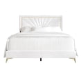 thumbnail image 3 of Castle Place Luxurious Diamond Strip Velvet Upholstered Bed White, King, 3 of 6