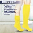 thumbnail image 4 of MDR Women's Extra Long Heavy Slouch Cotton Socks Made in USA 1 Pair Size 9 to 11 (Yellow), 4 of 7