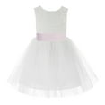 thumbnail image 2 of Ekidsbridal White Backless Lace V-Back Holy Communion Baptism Christening Dress for Flower Girls 206T 4, 2 of 3