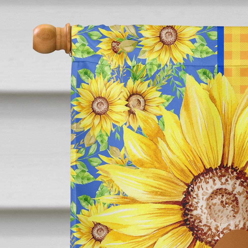 Summer Sunflowers Blenheim Cavalier Spaniel Flag Canvas House Size 28 in x 40 in