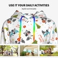 thumbnail image 4 of Picia happy new year Raccoon Pattern Casual Women's Hoodie, Hooded Sweatshirt with Kangaroo Pocket, Comfortable Pullover with Eye-catching Drawstrings-XX-Large, 4 of 7