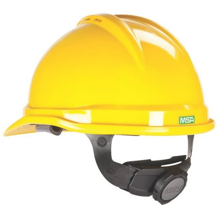 MSA 10034020 Hard Hat, 4-Point Fas-Trac III Suspension, Polyethylene Shell, Yellow, Class: C