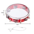 thumbnail image 3 of Clavier à Main 8 Pouces Tambourine avec Tambour à Main et Double Rangée de Jingles Instrument de Percussion, 3 of 8