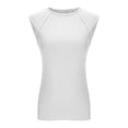 thumbnail image 6 of Bibifish Womens Tees Crew Neck Sleeveless Raglan Sleeve Seam Fitted Solid T-Shirts Layering Casual Street Style Everyday Tops, 6 of 6