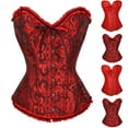 thumbnail image 2 of Ladies' Court Corset Shapewear for Formal Dresses with Gathered Chest Support and Waist Cinching, Women's Shaping for Weddings and Special Events,Red,4XL, 2 of 2