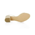 thumbnail image 5 of BLISSFUL STEP Women's Shoes Open Toe Mid Block Heel Ankle Strap Faux Suede Sandals Beige 6, 5 of 8