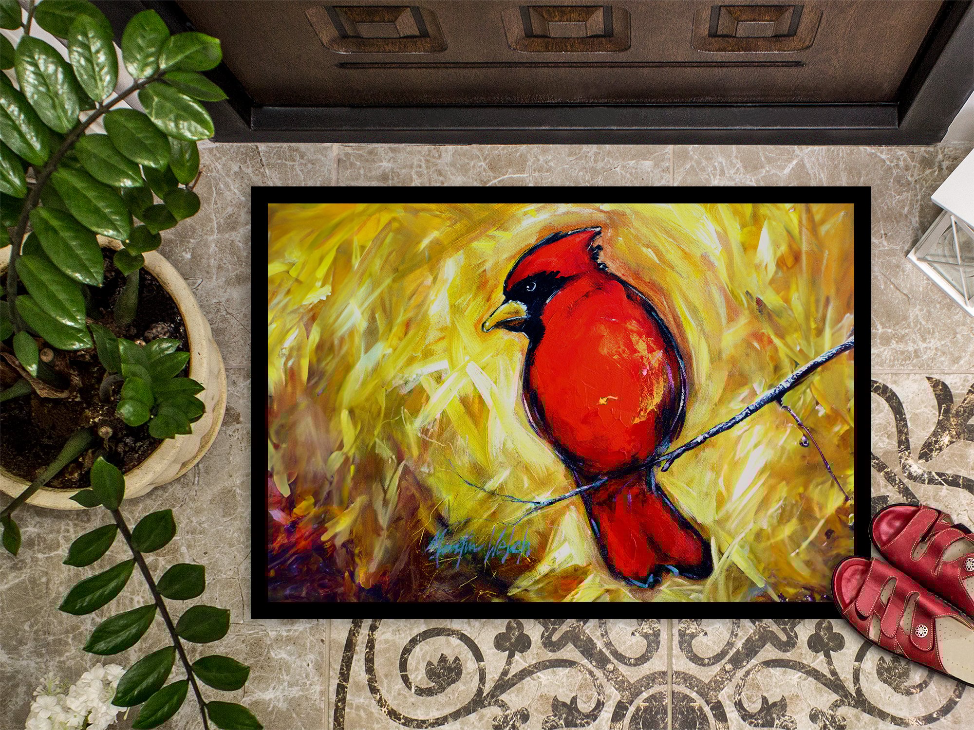 thumbnail image 3 of Carolines Treasures MW2124MAT 18 x 27 in. Sha Red Baba Bird Doormat, 3 of 5