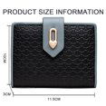 thumbnail image 2 of Women's Short Heart Hardware Buckle PU Soft Surface Leather Wallet Wallet Small Purses Buckle - Black, 2 of 6