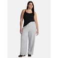 thumbnail image 2 of No Boundaries Soft Fleece Wide Leg Pants, 30” Inseam, 1 or 2-Pack, Women’s XXS-4X, 2 of 5