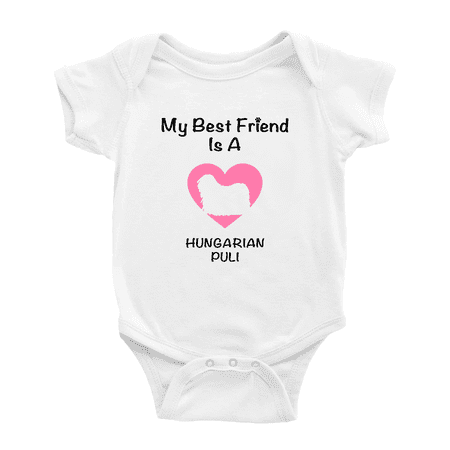 

My Best Friend is A Hungarian Puli Dog Funny Baby Romper Infant Clothes