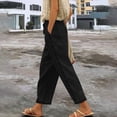 thumbnail image 2 of Pantalones largos de encaje para mujer: cintura elástica con cordón, palazzo/pierna ancha, poliéster, bolsillos, aptos para todas las estaciones, talla real., 2 of 8