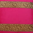 thumbnail image 3 of Stylo Culture Ethnic Couch Throw Pillow Cover Jacquard 16 x 16 Brocade Magenta Zippered 40 x 40 cm Lounge Decor Satin Velvet Floral Square Cushion Cover | 1 Pc, 3 of 3
