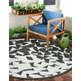 thumbnail image 2 of Unique Loom Outdoor Modern Collection Area Rug - Origami (6' 1" Round Black and White), 2 of 11