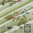 thumbnail image 2 of 4 Piece Green Botanical Percale Cotton Sheet Set, Luxury Floral Deep Pocket Sheets (1x flat sheet,1 x fitted sheet and 2x pillowcases), 2 of 6