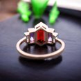 thumbnail image 7 of SHREENATHJEWELRY 8x6MM / 2Ct Hexagon Cut Garnet Engagement Ring- Alexandrite Cluster Wedding Ring Aquamarine Promise Ring January Birthstone Women Jewelry Christmas Gift For Girl, 7 of 7