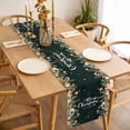 thumbnail image 3 of Green Christmas Table Runner 60 Inches Long Farmhouse Dress Scarves, Xmas Botanical Ball Bell Dining Tablerunner for Coffee Table/Kitchen Island/Party Décor, 13" x 60", 3 of 8