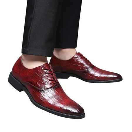 

Larisalt Oxfords Shoes For Men Men s Dress Shoes Casual Dress Shoes for Men Oxford Shoes Business Wingtip Shoes Red