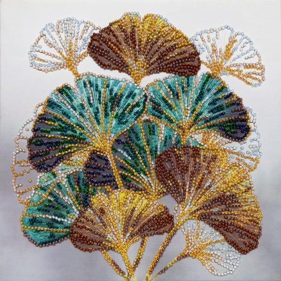 Mid-sized Bead Embroidery kit - Emerald branch
