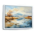 thumbnail image 2 of Designart "The Minimalistic Charm Of Lakes And Rivers" Landscape Lake River Floater Framed Canvas Prints, 2 of 5