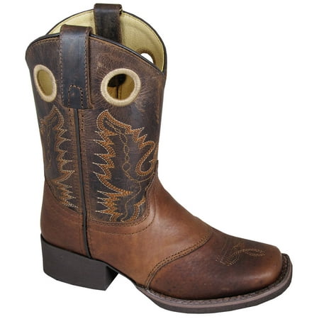 

Smoky Mountain Boots Children Boys Luke Brown Leather Cowboy Embossed 1 D