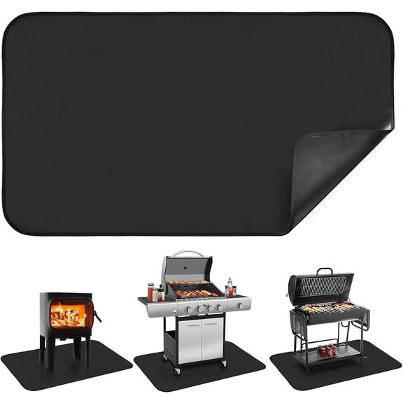 Hearth Rugs for Fireplaces, Fireproof Fireplace Mat, Gas Grill Splatter Mat for Outdoor, Flame-Resistant Pad Fiberglass Rug Indoor Outdoor, Deck Patio Protective Rug(Size:L: 48x28 Inch)