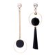 thumbnail image 1 of Pendientes largos asimétricos Minnieouse con diamantes de imitación para mujer plata oro, 1 of 6
