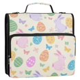 thumbnail image 2 of Haosy 3 Ring Zipper Binder with Shoulder Strap Waterproof Trapper Keeper 2 Inch D-Ring 500 Sheets Capacity, Easter Bunnies Colorful Eggs, 2 of 8