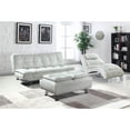 thumbnail image 2 of Bowery Hill Faux Leather Chaise Lounge Indoor Adjustable Armrests, White, 2 of 2