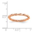 thumbnail image 2 of 925 Sterling Silver Twisted Polished Stackable Pink Plated Twist Ring Size 6 Stackable Ring for Women, 2 of 2