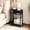 Black, variant on GarveeHome Narrow Side Table with Storage Shelf, 3-Tier Slim End Table with Magazine Holder, Modern Sofa Thin Tables, Brown