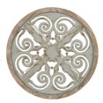 thumbnail image 6 of Tcbosik Wooden Carved Table, 23.8" Farmhouse Style Wood Pedestal Side Table, Antique White, 6 of 7