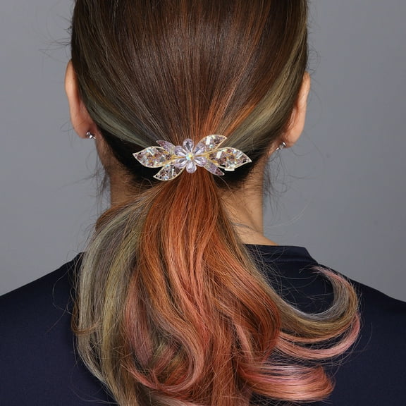 OUNONA Spring Hair Clip Rhinestone Barrette Women Hair Clip Decorative Hair Accessory