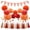 Orange & Red, variant on 33pcs Party Decorations Supplies Set, Paper Lanterns Tissue Pom Poms Flowers Tassels Hanging Garland Banner Triangle Flag Bunting for Birthday, Baby Shower, Wedding Graduation Events (Orange, Red)