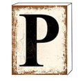 thumbnail image 1 of White 'P' Wood Block Sign, 1 of 1