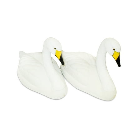 31"L x 13.7"W x 17.5"H Giant Floating Fake Swan Decoy for Pond by Trademark Innovations (Set of 2)