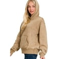 thumbnail image 3 of Zenana Fleece Acid Wash Kangaroo Pocket Hoodie, 3 of 5