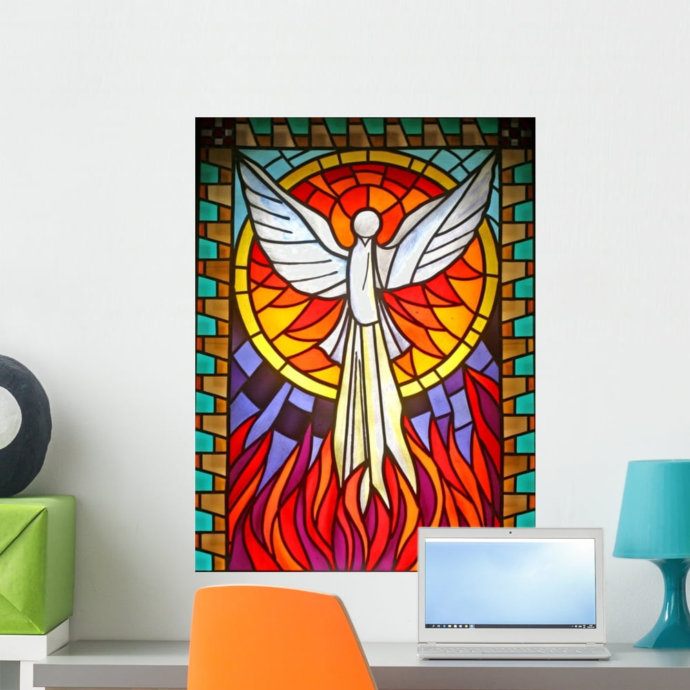 Holy Spirit Stained Glass Wall Mural by Wallmonkeys Peel and Stick
