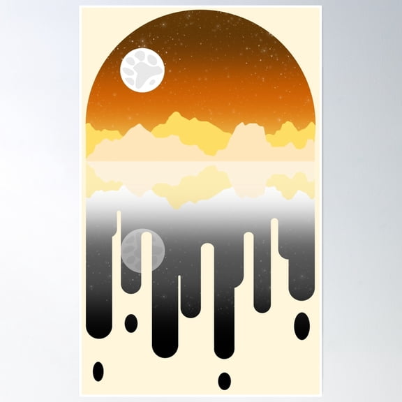 Subtle Bear Drip Landscape Poster Wall Art, Modern Wall Decor, 8x12 UNFRAMED