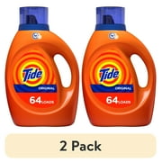 (2 pack) Tide Liquid Laundry Detergent, Original, 64 loads, 92 fl oz, HE Compatible
