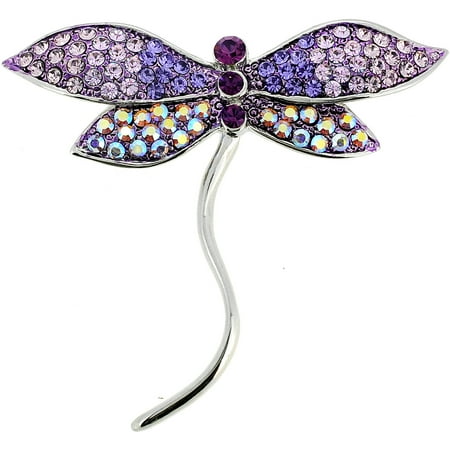 - Purple Dragonfly Crystal Pin Brooch