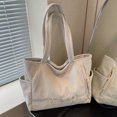 thumbnail image 6 of Corduroy Tote Bag Large Capacity Shoulder Bag, Casual Japanese Style Daily Handbag, 6 of 8