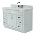thumbnail image 4 of Ariel Hepburn 49 In. Rectangle Sink Vanity With 1.5 In. Carrara White Countertop In Grey, 4 of 9