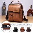thumbnail image 2 of Omorc Men's Shoulder Messenger Bag Crossbody Briefcase Handbag PU Leather Satchel Bags, 2 of 22