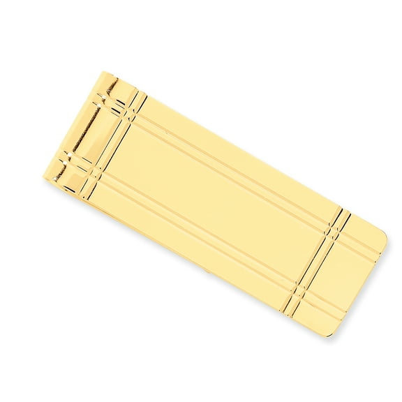 Beautiful 14k Men's Grooved Polished Money Clip