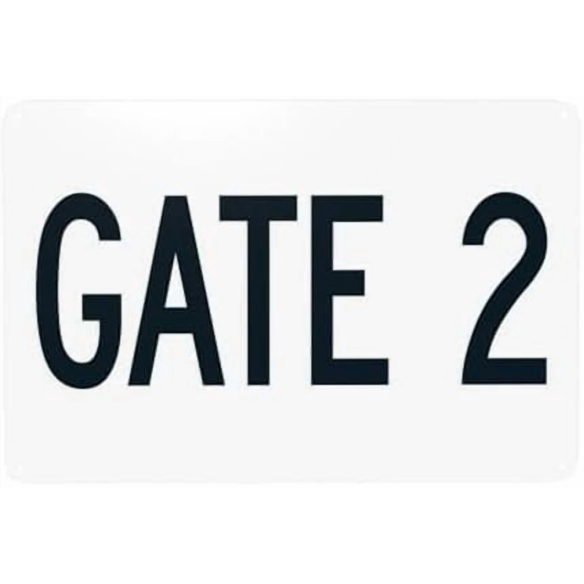 (2-Pack) Metal Tin Sign Gate 2 Warning Sign Gate Signs for Home Business Outdoor Indoor Road Yard Garage Street Wall Caution Custom Decor 12 x 8 Inch