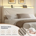 thumbnail image 6 of GUNAITO Queen Size Bed Frame with 4 Storage Drawers, Upholstered LED Bed with USB Ports, Modern Bed with Headboard Noise Free Platform Bed with Metal Frame, Beige, 6 of 9