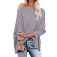 thumbnail image 1 of WEAIXIMIUNG Funny Tshirts Adult Humor Inappropriate Casual Off The Shoulder Needle Loose Knitwear Plus Size Top, 1 of 5