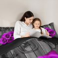 thumbnail image 5 of Purple Rose Bedding Sets Queen Purple Black Romantic Floral Comforter Set Women Valentine'S Day Blossom Flower Quilt Retro Rustic Farmhouse Rose Bed Comforter 2 Pillow Cases, 5 of 7