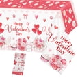 thumbnail image 7 of Tumao 2 Pieces Red Valentines Day Tablecloth Flower Happy Valentine's Day Decorations 54 X 108 inch Table Cover for Anniversary Valentines Wedding Birthday, 7 of 7